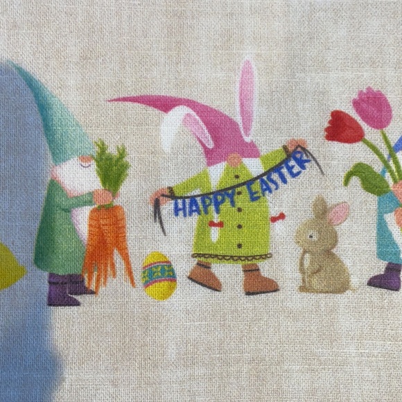 Isaac Mizrahi Set Of 4 Happy Easter Gnome Placemats Chicken Duck Cotton - Picture 3 of 4